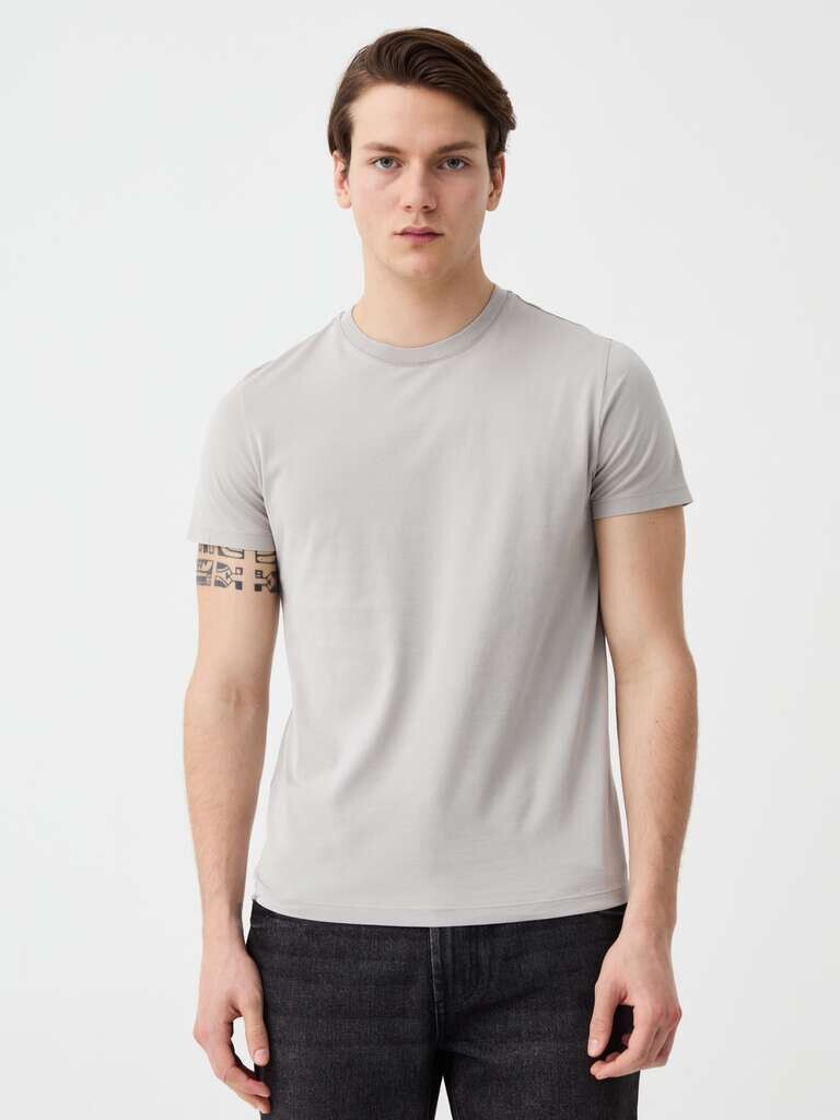Футболка из хлопка с узором ротондо Ovs, цвет light grey