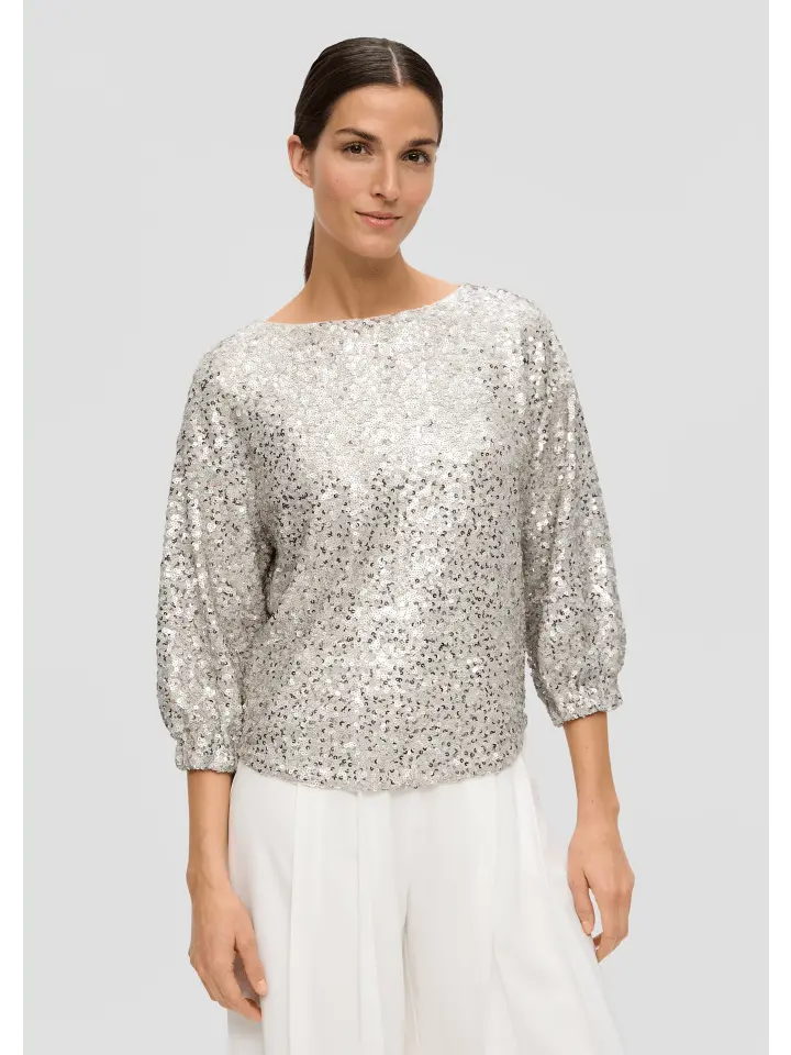 Блуза sOliver BLACK LABEL 3/4 Arm, цвет creme-silber