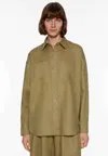 Блуза на пуговицах LONG-SLEEVED Oysho, хаки