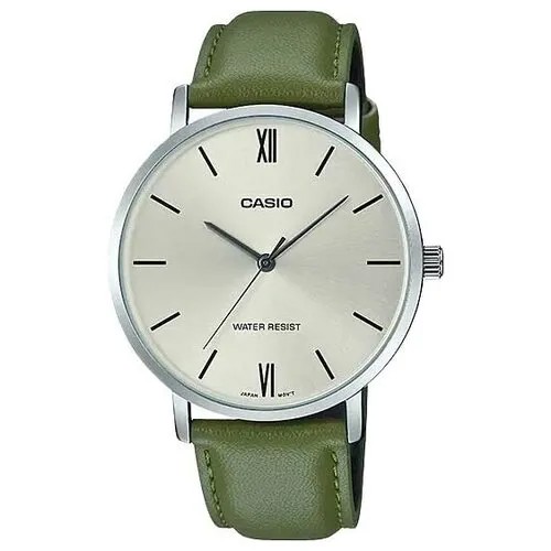 Наручные часы CASIO Collection Casio Collection MTP-VT01L-3B, хаки, серебряный