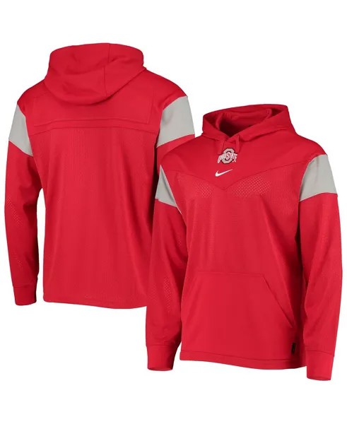 Мужской пуловер с капюшоном из джерси ohio state buckeyes sideline Nike