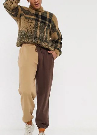 Джоггеры со вставками в коричневых тонах Reclaimed Vintage Inspired-Коричневый цвет