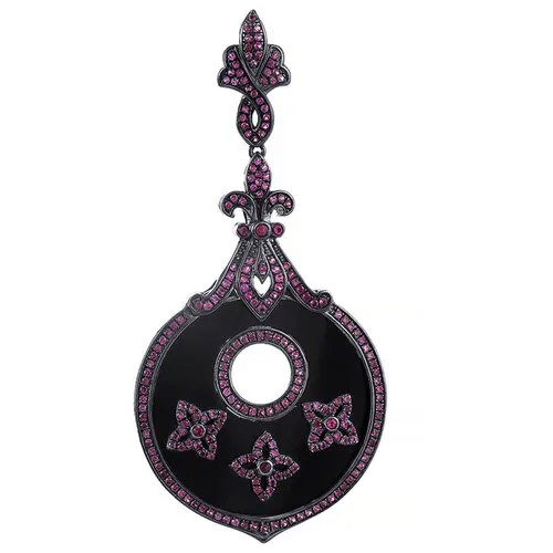 Подвеска из серебра с рубинами RJPS-001404-04-RUS-OX-BLK JV
