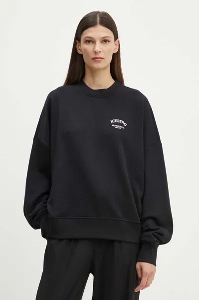 Хлопковая толстовка Iceberg, черный