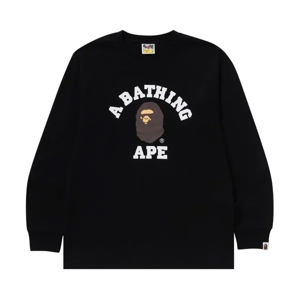Футболка BAPE College Long-Sleeve Tee, черный