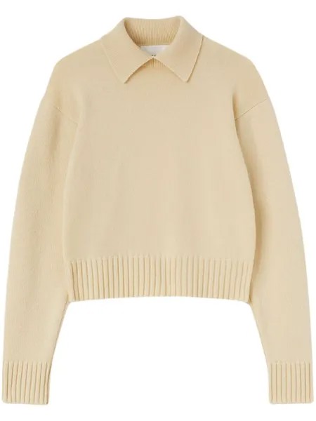 Jil Sander кашемировый джемпер с воротником поло, нейтральный цвет