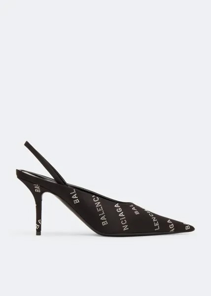 Туфли BALENCIAGA Square Knife slingback pumps, черный