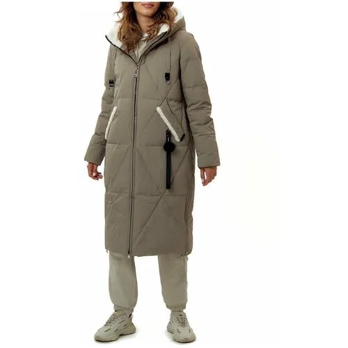 Пальто утепленное женское зимнее с капюшоном AD112227Kh, 54
