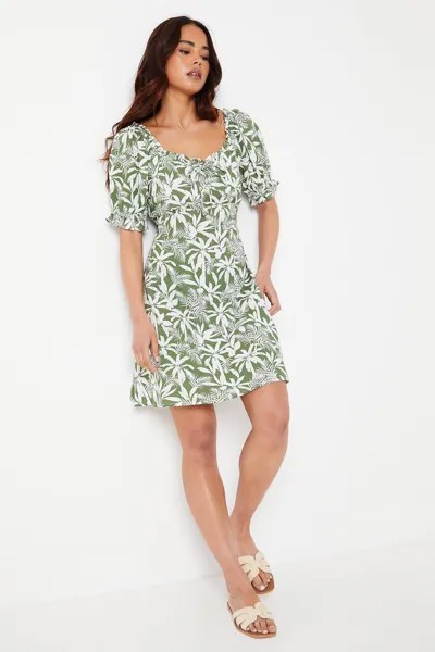 Мини-платье Petite Sweetheart с завязкой спереди Dorothy Perkins, зеленый