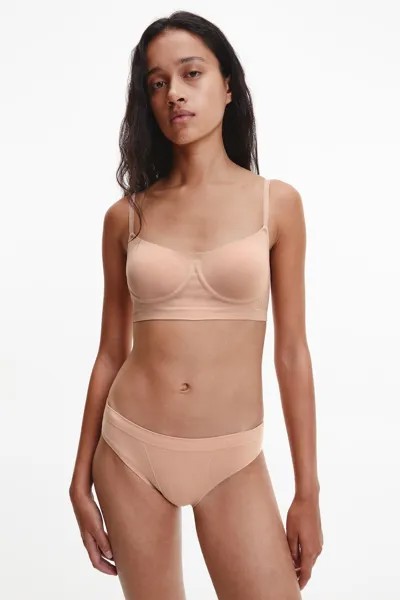Гибкие трусики бикини с цветной проклейкой Calvin Klein, бежевый