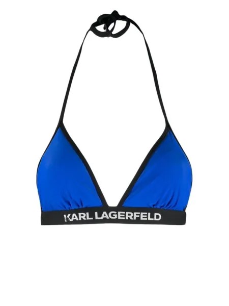 Karl Lagerfeld топ бикини с логотипом, синий