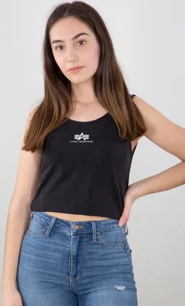 Топ Alpha Industries Basic Crop SL женский танк, черный