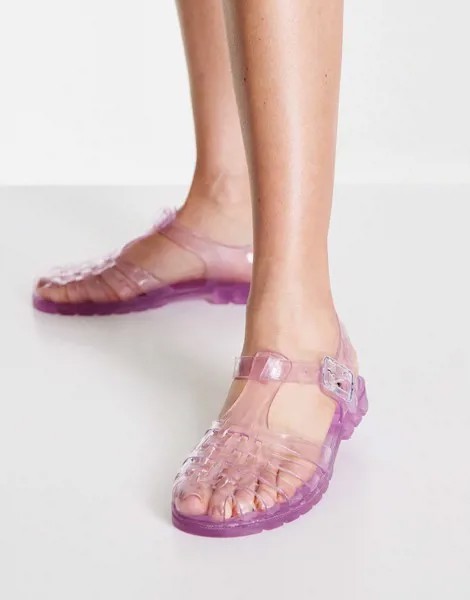 Сиреневые туфли на плоской подошве из гибкого пластика Juju Reilly-Фиолетовый цвет