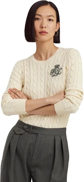 Свитер LAUREN Ralph Lauren Bullion Cable-Knit Cotton Sweater, цвет Mascarpone Cream