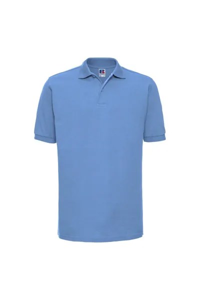 Рубашка поло с короткими рукавами и рифленым воротником и манжетами Russell, синий