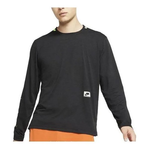 Футболка Nike Dri-fit Long Sleeve Training Top 'Black', черный