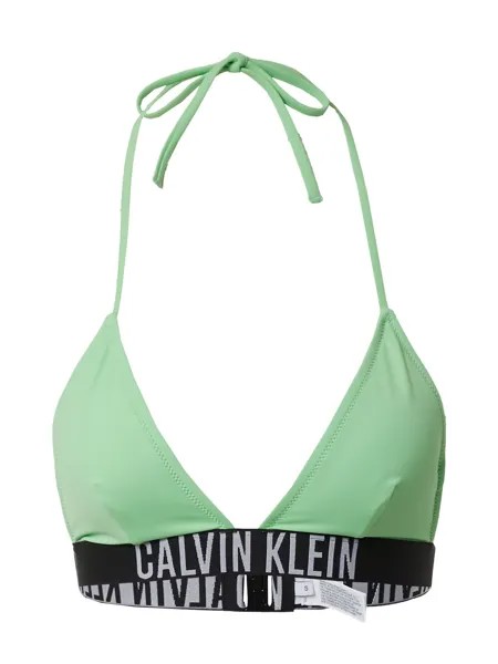 Треугольный топ бикини Calvin Klein Swimwear Intense Power, светло-зеленый