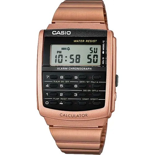 Наручные часы CASIO Часы наручные Casio Vintage CA-506C-5A Гарантия 2 года, золотой, коралловый