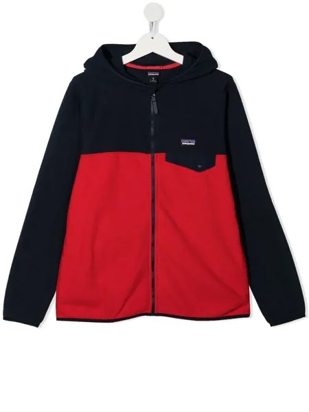 Patagonia Kids куртка в стиле колор-блок с капюшоном