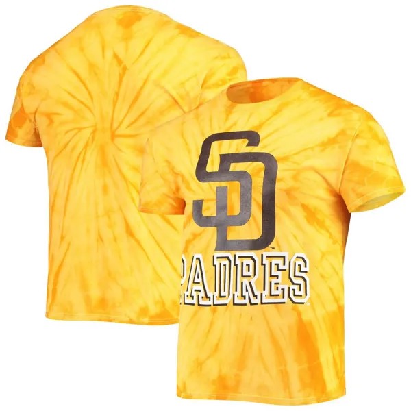 Мужская золотая футболка San Diego Padres Spider Tie Dye Stitches