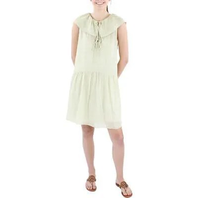 Женское зеленое шелковое повседневное мини-платье в клетку Rebecca Taylor L BHFO 3547