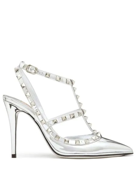 Valentino Garavani туфли Rockstud 100, серебристый