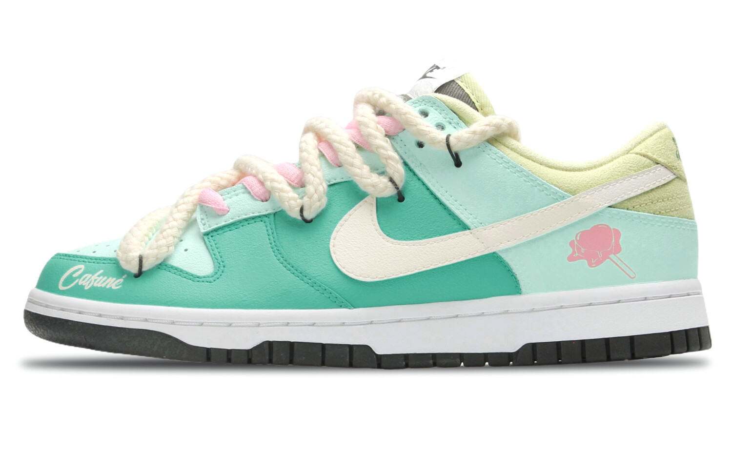 Кроссовки Nike Dunk Skateboarding Shoes Women's Low-top Green/Pink, зеленый
