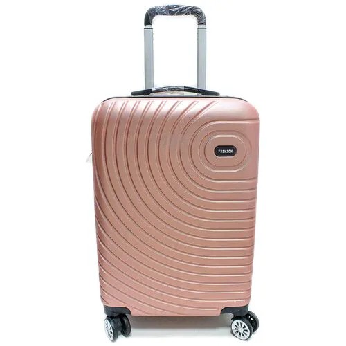 Чемодан на 4-х сдвоенных колесах марка FASHION цвет розовый перламутр размер S+ 58х20х34 вес 2,6 кг кодовый замок, АВС пластик, ручная кладь