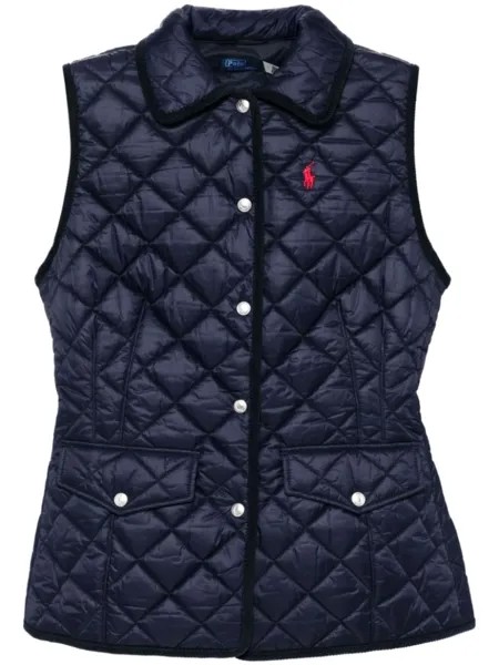 Polo Ralph Lauren жилет с вышитым логотипом, синий
