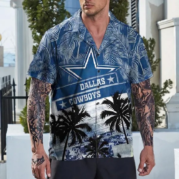 Мужская рубашка с коротким рукавом летняя гавайская пальма пентаграмма западный узор