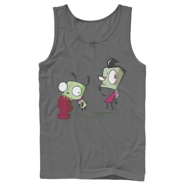 Мужская майка Nickelodeon Invader Zim Walking Gir Fire Hydrant с портретом и графикой