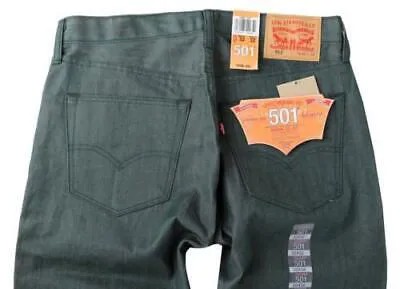 НОВЫЕ МУЖСКИЕ ДЖИНСЫ ОРИГИНАЛЬНОГО КРОЯ С ПРЯМЫМИ НОГАМИ LEVI-#39;S 501 BUTTON FLY GREEN 501-1927