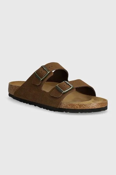 Замшевые шлепанцы Arizona Birkenstock, коричневый