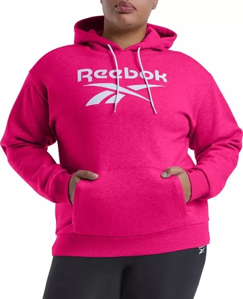 Женская флисовая худи Reebok Identity с большим логотипом, розовый