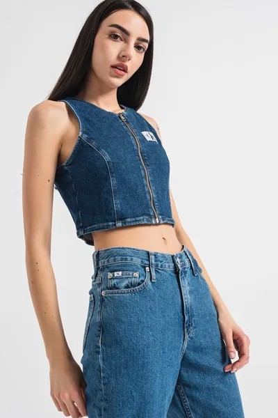 Короткая джинсовая блузка Calvin Klein Jeans, синий