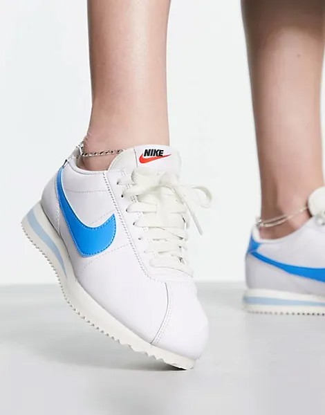 Кроссовки Nike Cortez белого и университетского синего цветов