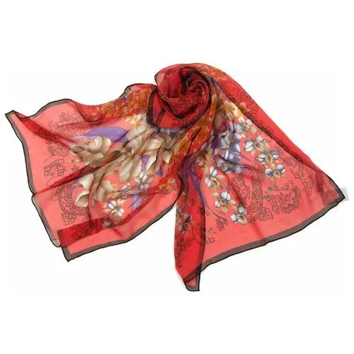 Легкий женский шарфик с цветочной композицией Marina D'este 812451