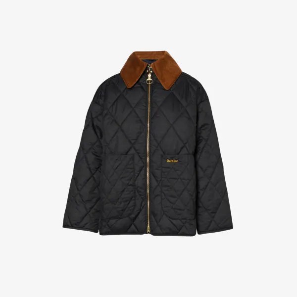 Стеганая куртка Woodhall из переработанного полиэстера Barbour, черный