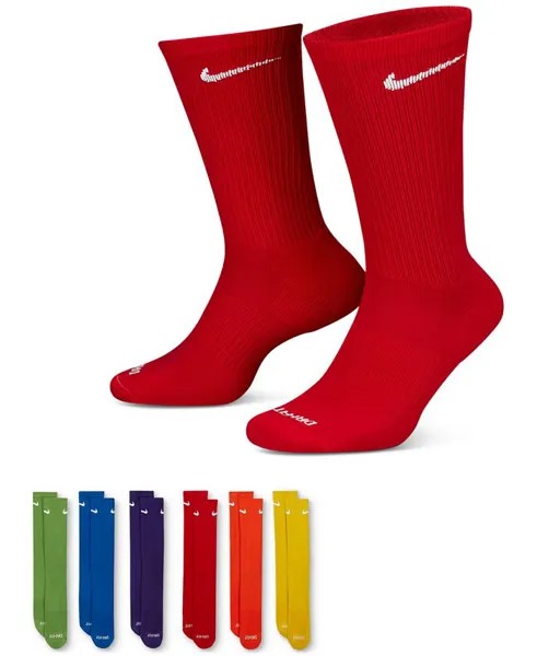Мужские носки для тренировок с мягкой подкладкой на каждый день (6 пар) Nike, цвет Multicolor Red