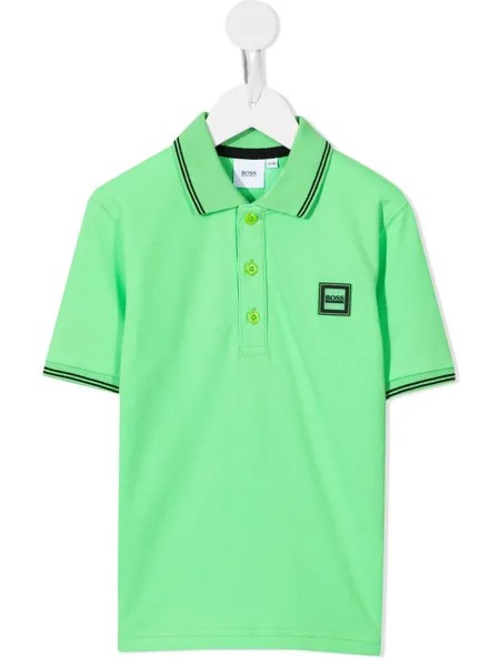 BOSS Kidswear рубашка поло с нашивкой-логотипом