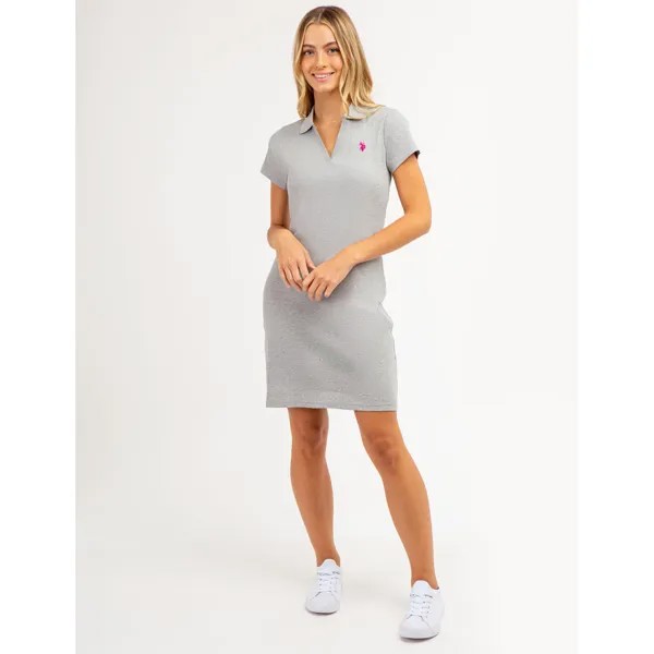 Платье-поло U.S. Polo Assn. Split Neck, серый