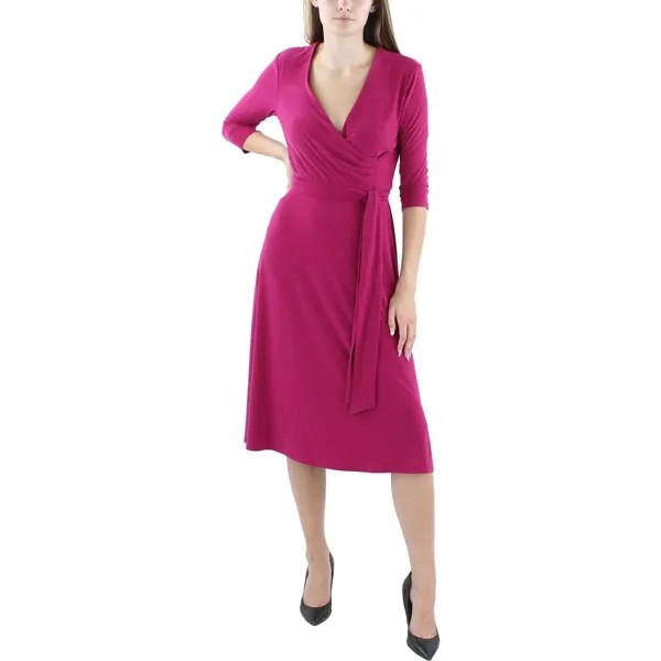 Женское плиссированное платье макси из джерси Lauren Ralph Lauren, цвет Fuschia Berry