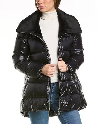 Женское стеганое пуховое пальто Herno черное 46