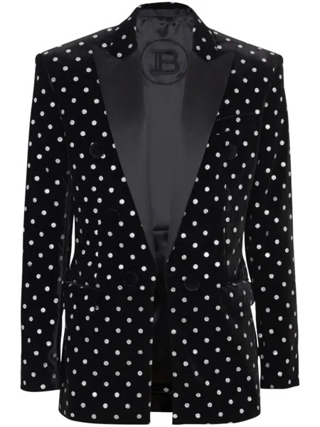 Balmain однобортный пиджак с блестками, черный