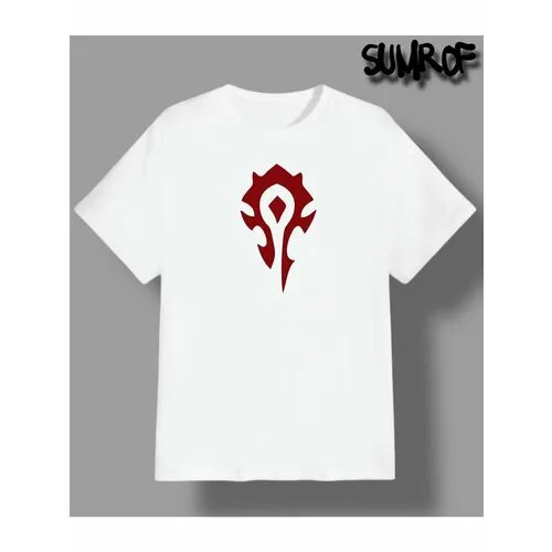 Футболка Zerosell wow world of warcraft логотип, размер S, белый