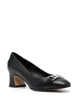SALVATORE FERRAGAMO Женские черные кожаные туфли-лодочки Rei 55 на блочном каблуке без шнуровки 8 C