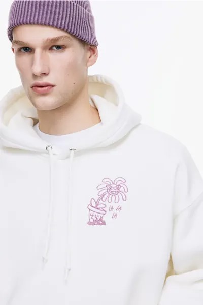 Толстовка оверсайз с мотивом H&M, белый