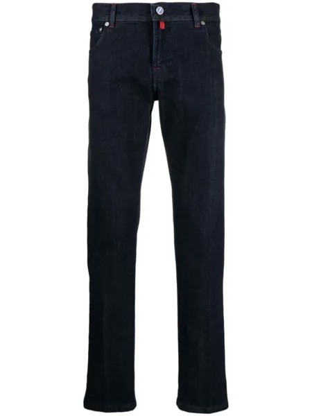 Kiton прямые джинсы средней посадки, синий