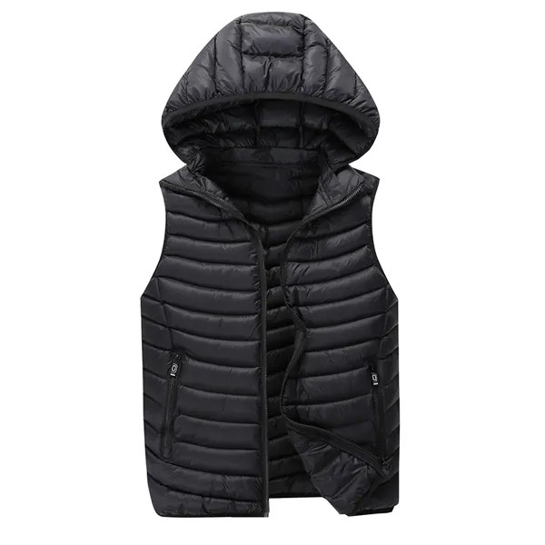 Мужская теплая жилетка без рукавов, хлопковая куртка с капюшоном на молнии, жилет на осень-зиму, K224, 2019
