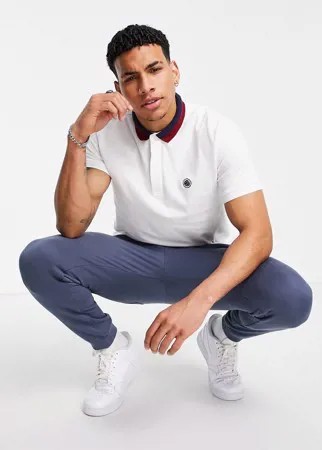 Белое поло с воротником Pretty Green Tilby-Белый
